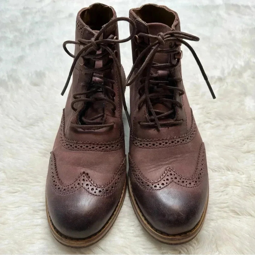 Sebago Claremont Boots Wingtip Brown Size 5